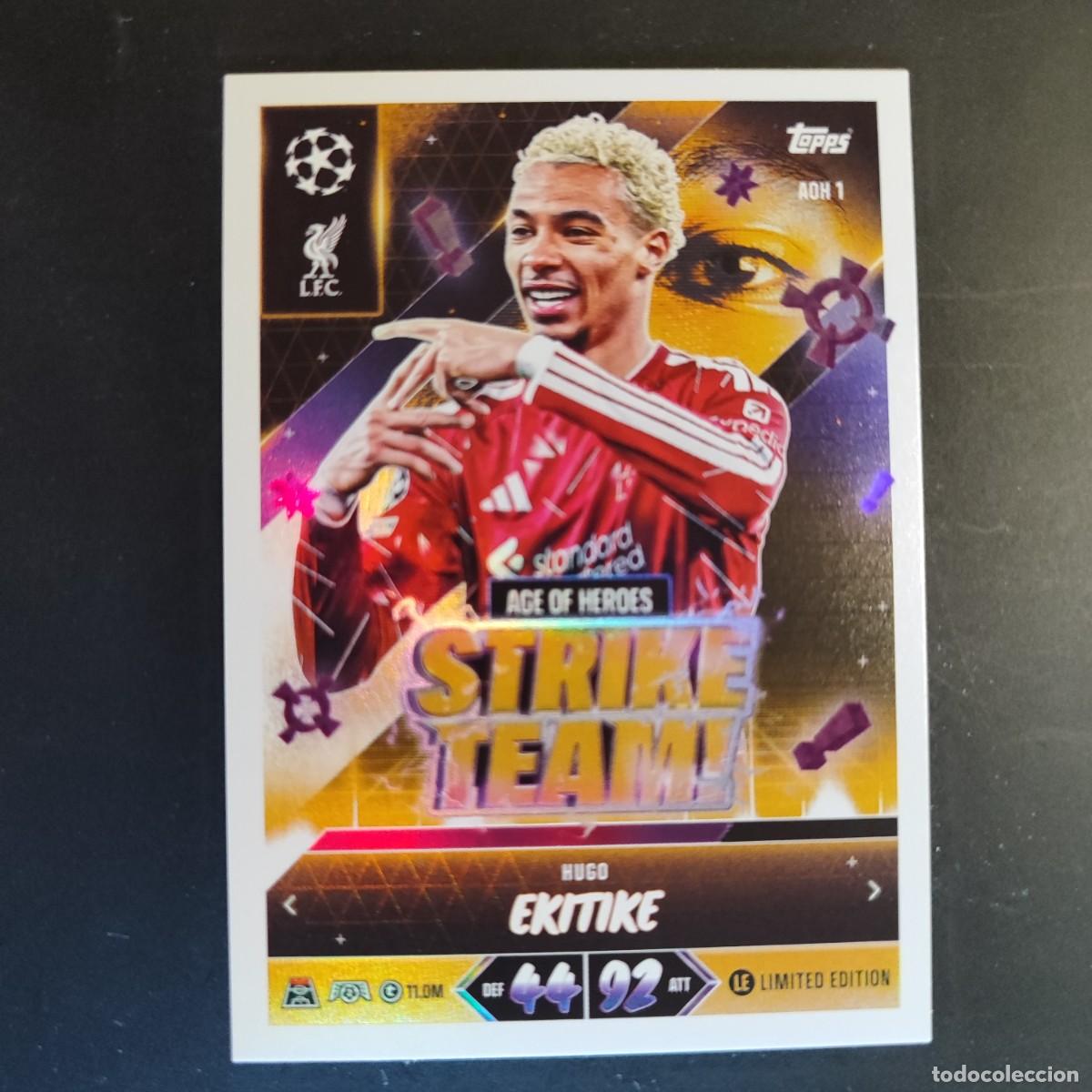 Cartes &agrave; collectionner de Football: 20 ANIVERSARIO MATCH ATTAX 26/27 UCL CARD STRIKE TEAM EKITIKE LIVERPOOL LE # AOH 1 TOPPS