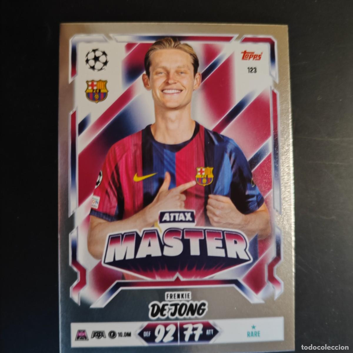 Cromos de f&uacute;tbol: 20 ANIVERSARIO MATCH ATTAX 26/27 UCL CARD MASTER DE JONG FC BARCELONA # 123 TOPPS