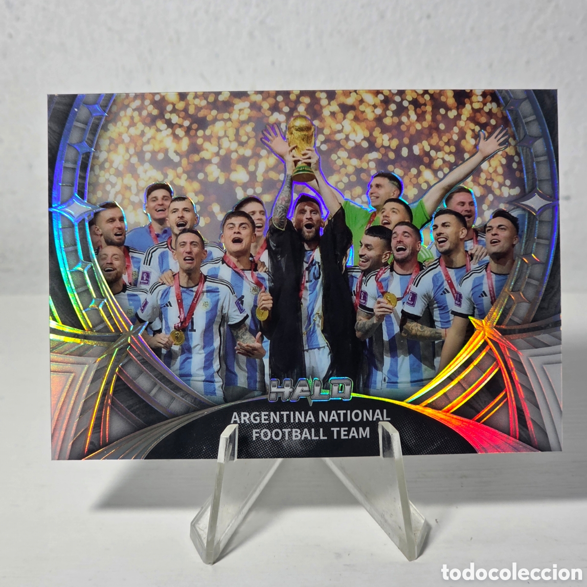 Cromos de f&uacute;tbol: Argentina FIFA World Cup Team #SP-01 Messi Herock 2025 HALO Holographic Insert