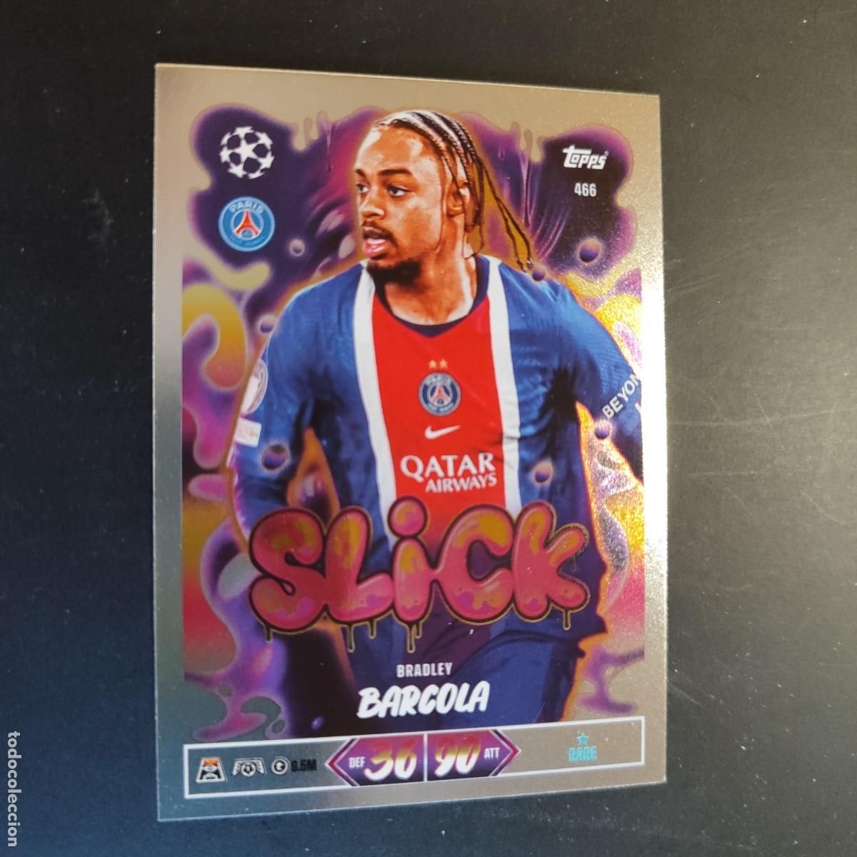 Figurine di Calcio: 20 ANIVERSARIO MATCH ATTAX 26/27 UCL CARD SLICK BARCOLA PSG # 466 TOPPS