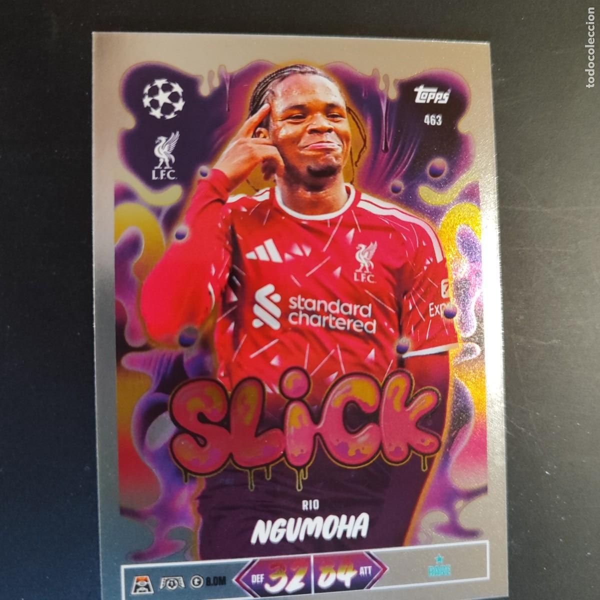 Football Stickers: 20 ANIVERSARIO MATCH ATTAX 26/27 UCL CARD SLICK NGUMOHA LIVERPOOL # 463 TOPPS