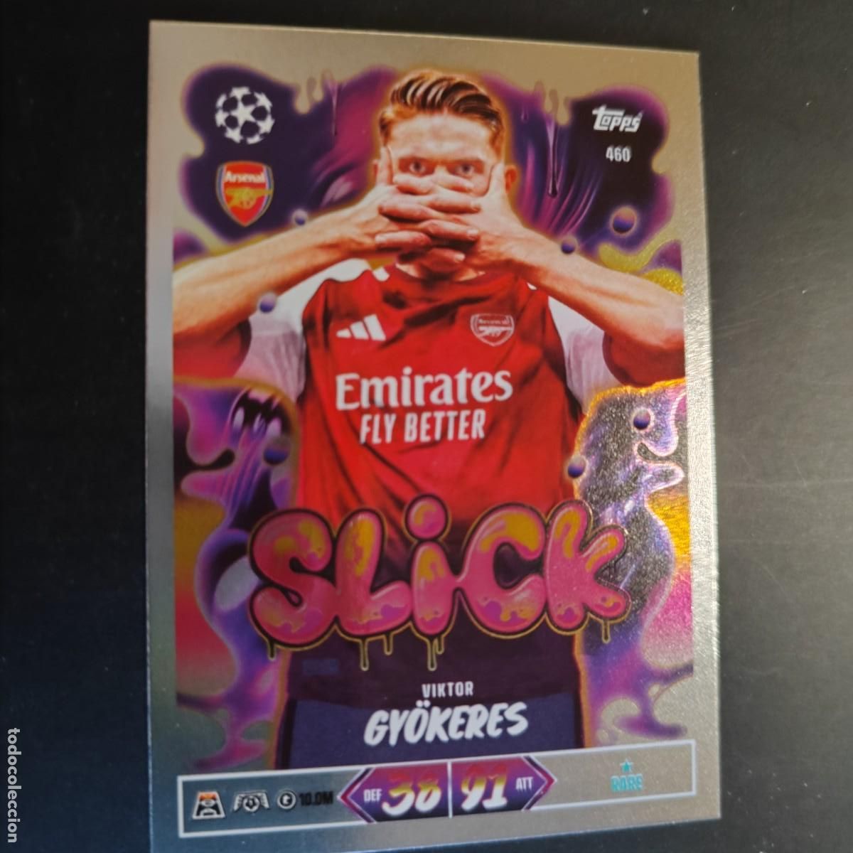 Cromos de f&uacute;tbol: 20 ANIVERSARIO MATCH ATTAX 26/27 UCL CARD SLICK GYOKERES ARSENAL # 460 TOPPS