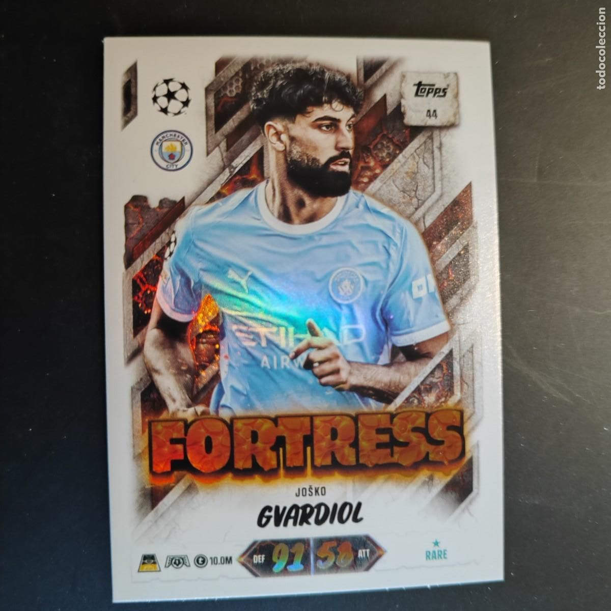 Cromos de f&uacute;tbol: 20 ANIVERSARIO MATCH ATTAX 26/27 UCL CARD FORTRESS GVARDIOL M.CITY # 44 TOPPS