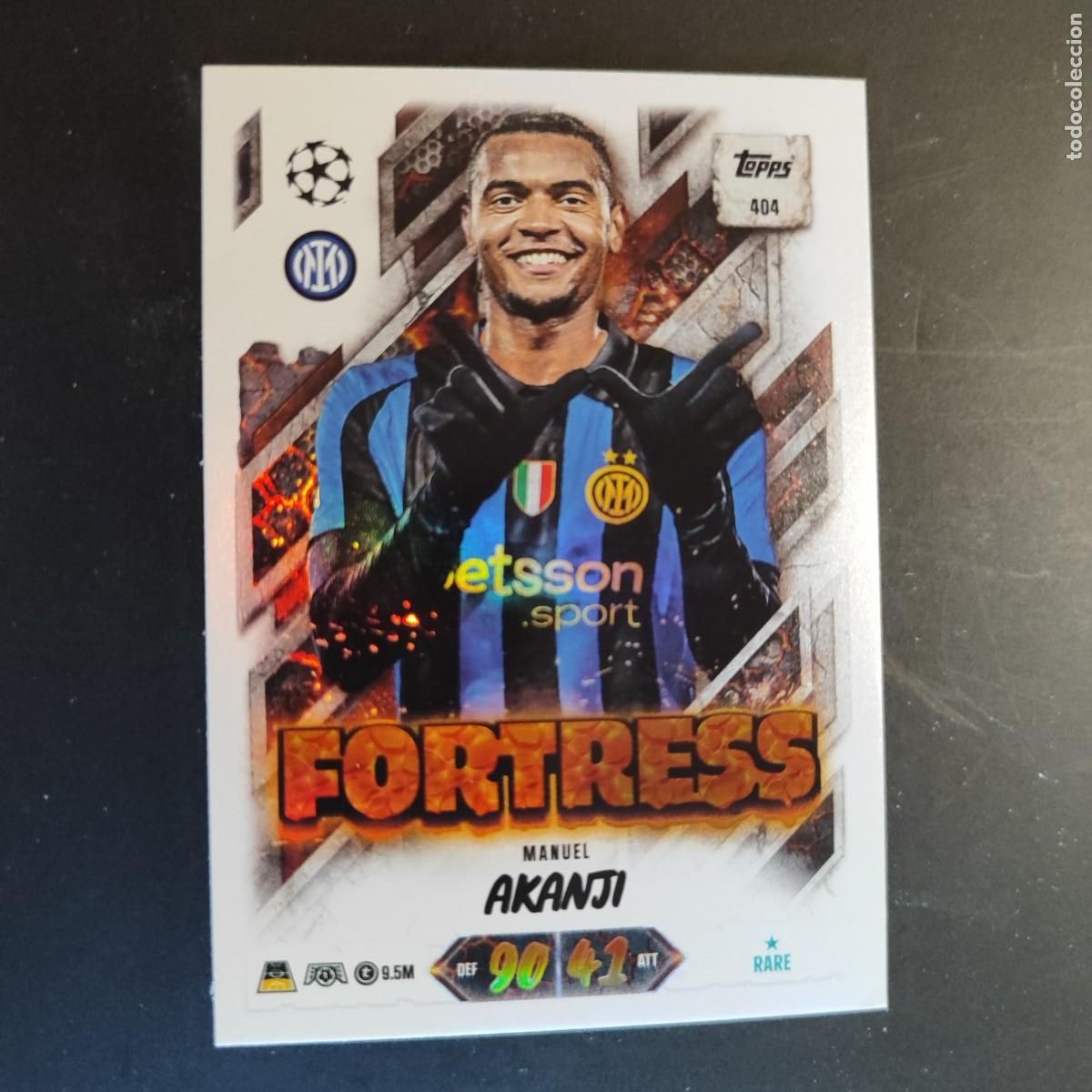 Football Stickers: 20 ANIVERSARIO MATCH ATTAX 26/27 UCL CARD FORTRESS AKANJI INTER # 404 TOPPS