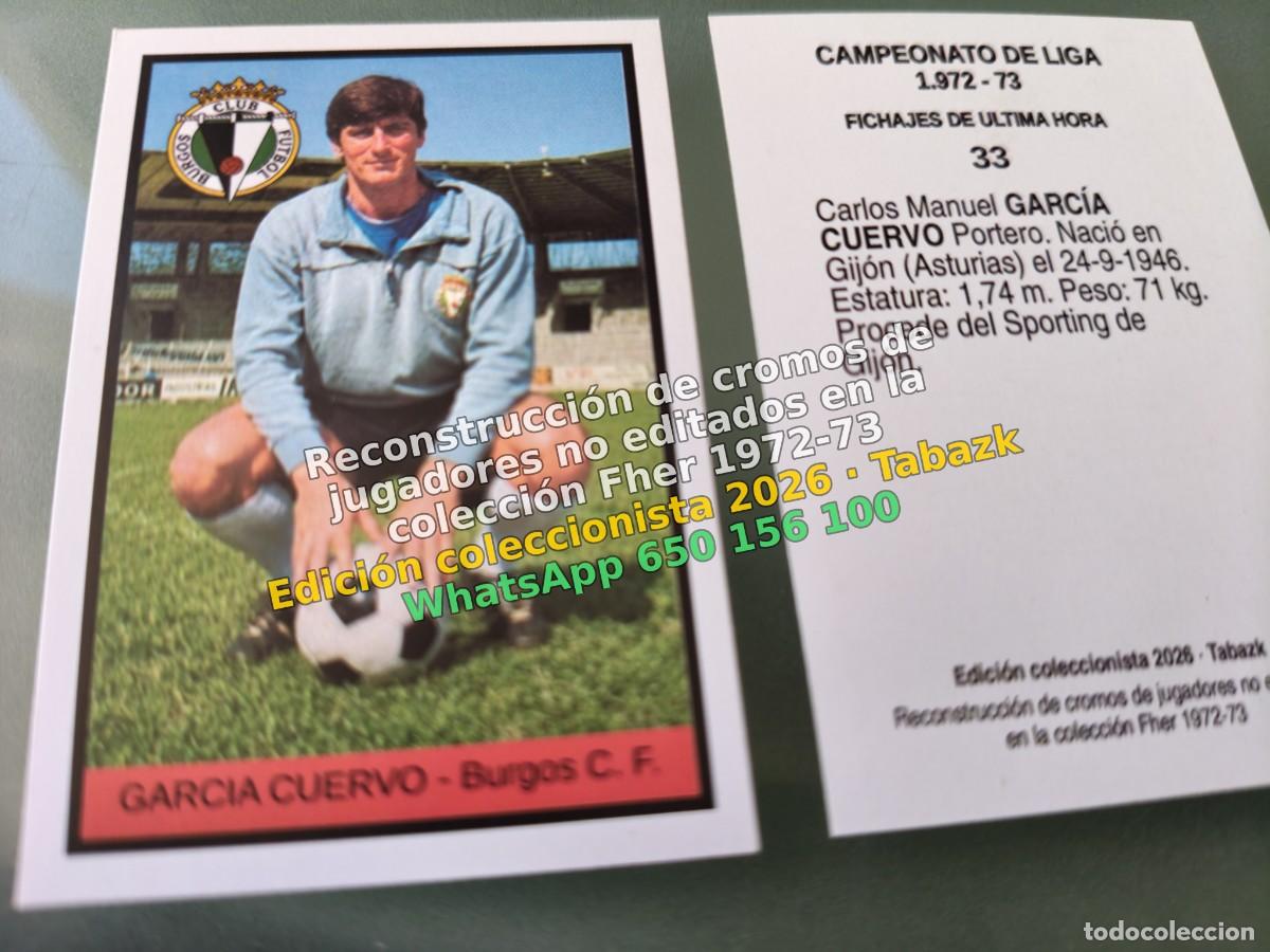 Fu&szlig;ball-Sticker: CROMO 033 - GARCIA CUERVO - Burgos C. F. FICHAJES DE ULTIMA HORA - FHER 1972-1973 DISGRA 72 73