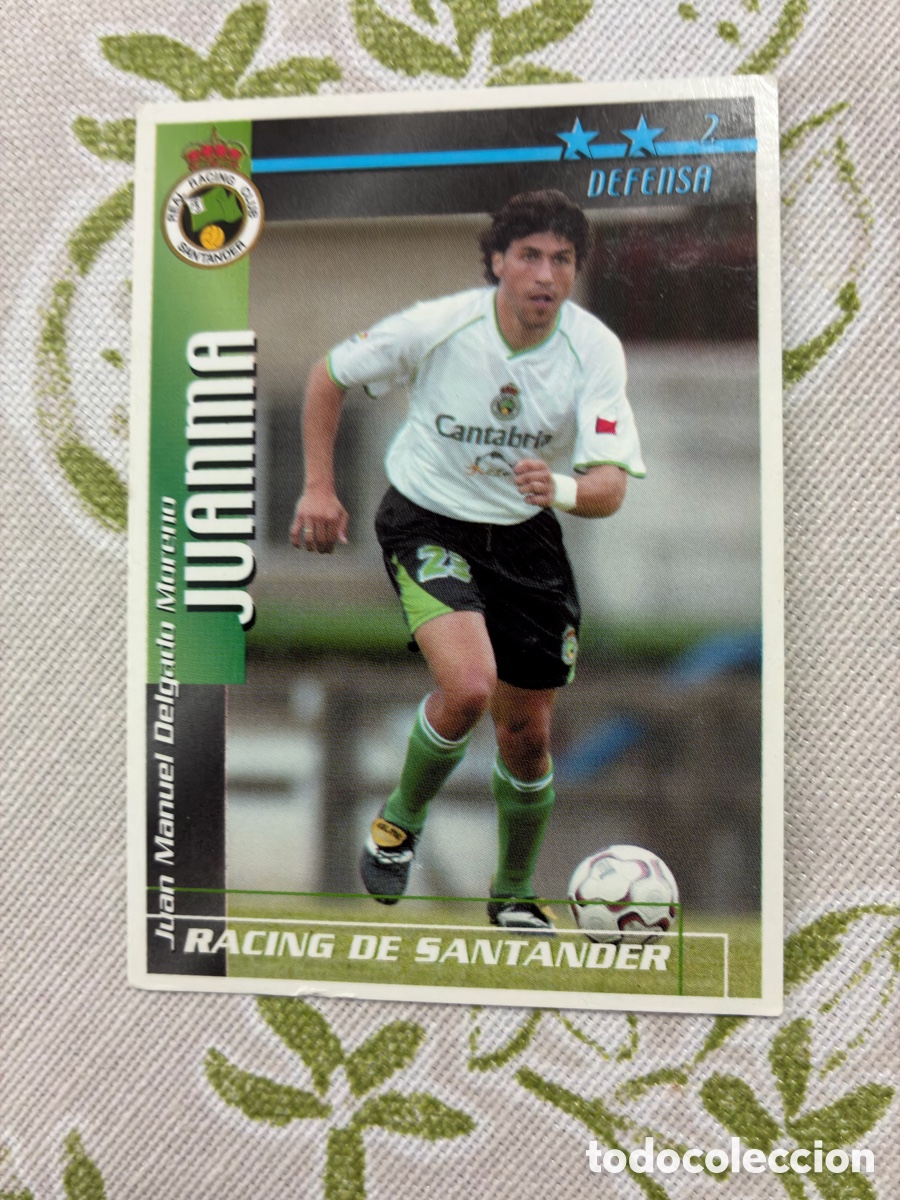Figurine di Calcio: Card Juanma (Racing Santander) - F&uacute;tbol Match Total Liga 2002-2003 Magic Box Int. Retro