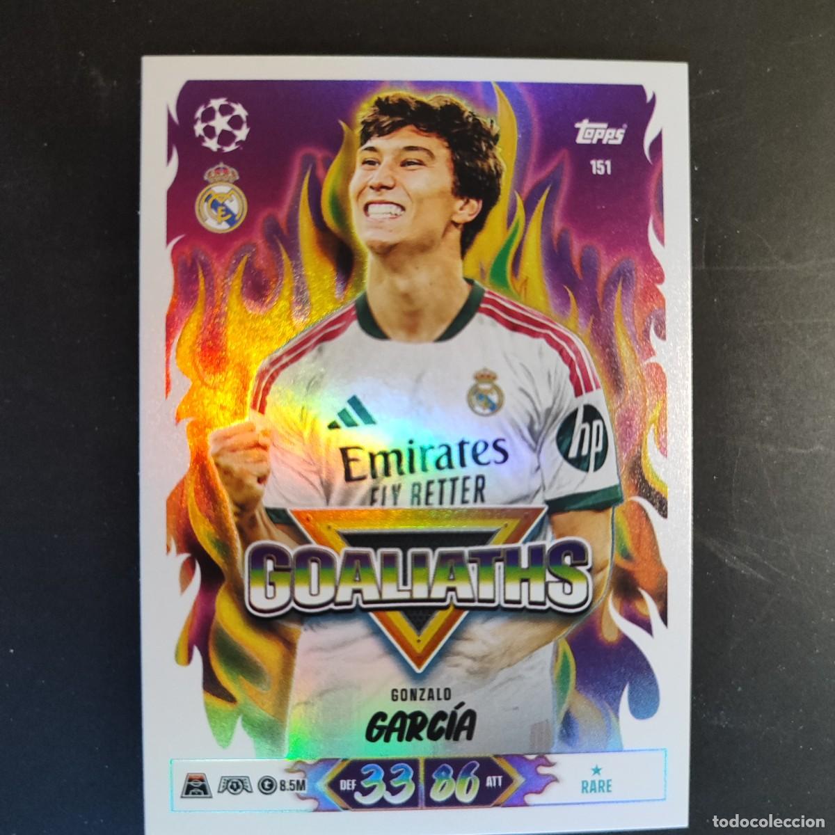 Cromos de f&uacute;tbol: 20 ANIVERSARIO MATCH ATTAX 26/27 UCL CARD GOALIATHS GONZALO REAL MADRID # 151 TOPPS