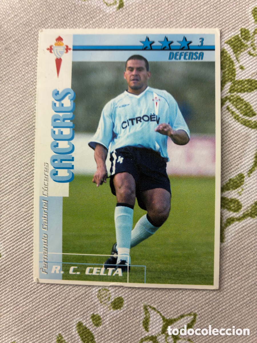 Cromos de f&uacute;tbol: Card Fernando C&aacute;ceres (Celta Vigo) - F&uacute;tbol Match Total Liga 2002-2003 Magic Box Int. Retro