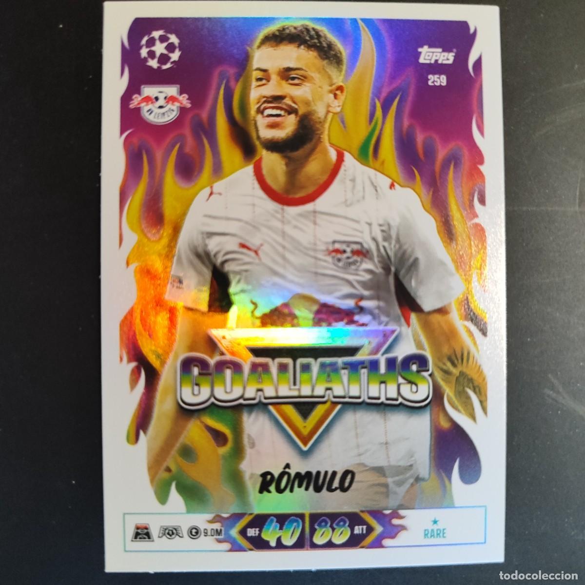 Cromos de f&uacute;tbol: 20 ANIVERSARIO MATCH ATTAX 26/27 UCL CARD GOALIATHS ROMULO LEIPZIG # 259 TOPPS