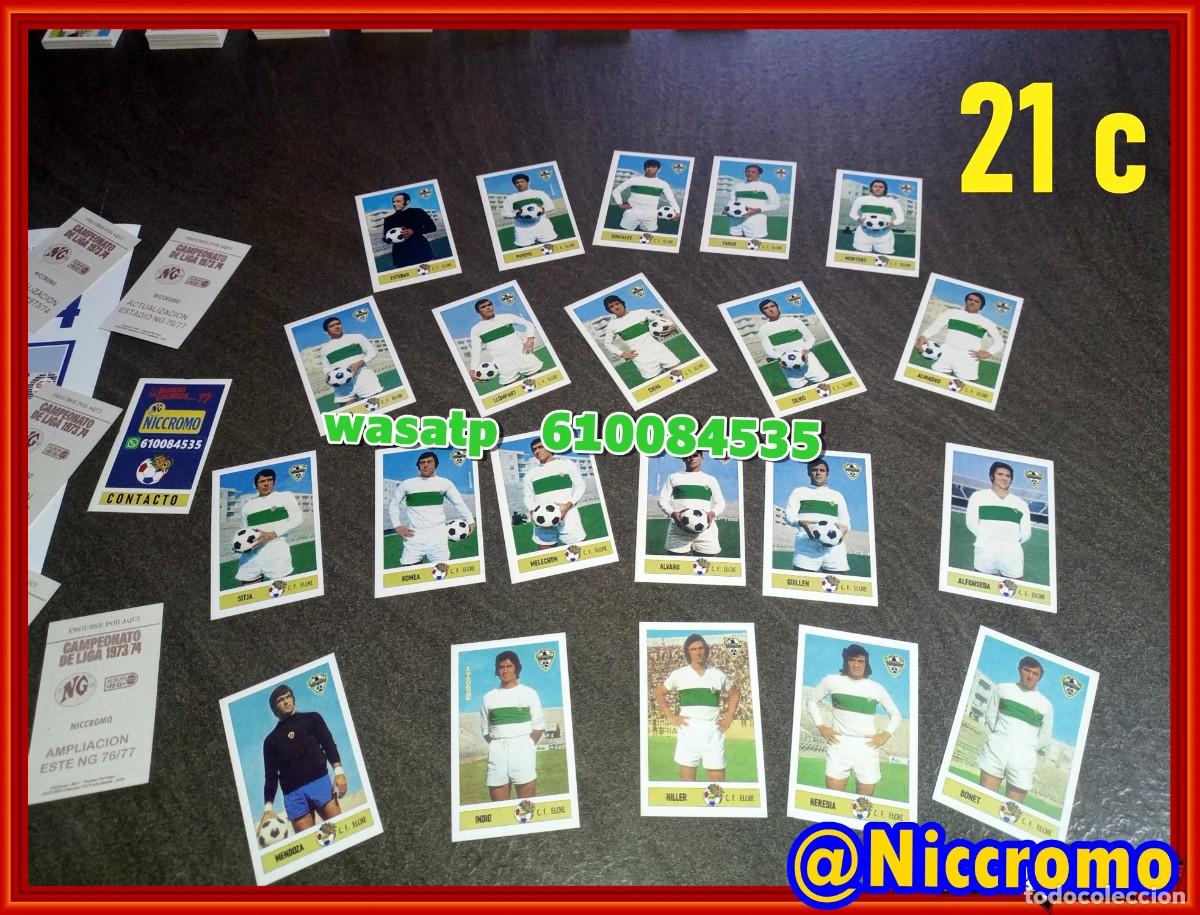 Cromos de f&uacute;tbol: 21 jugadores elche LIGA DE FUTBOL 73 74 cromos editados por Niccromo