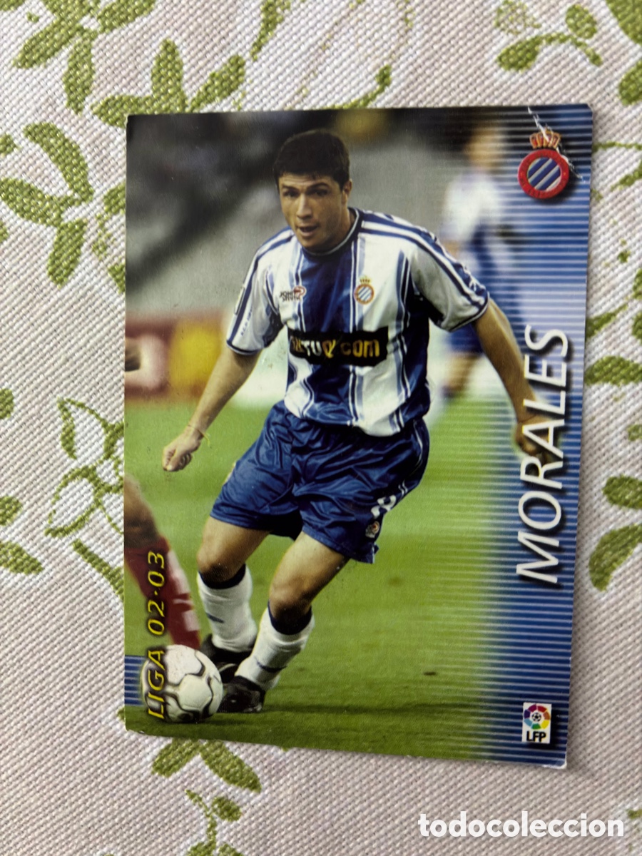 Cromos de f&uacute;tbol: Card &Aacute;ngel Morales (RCD Espanyol) - Megacracks Panini Liga 2002-2003 N.&ordm; 137 Retro