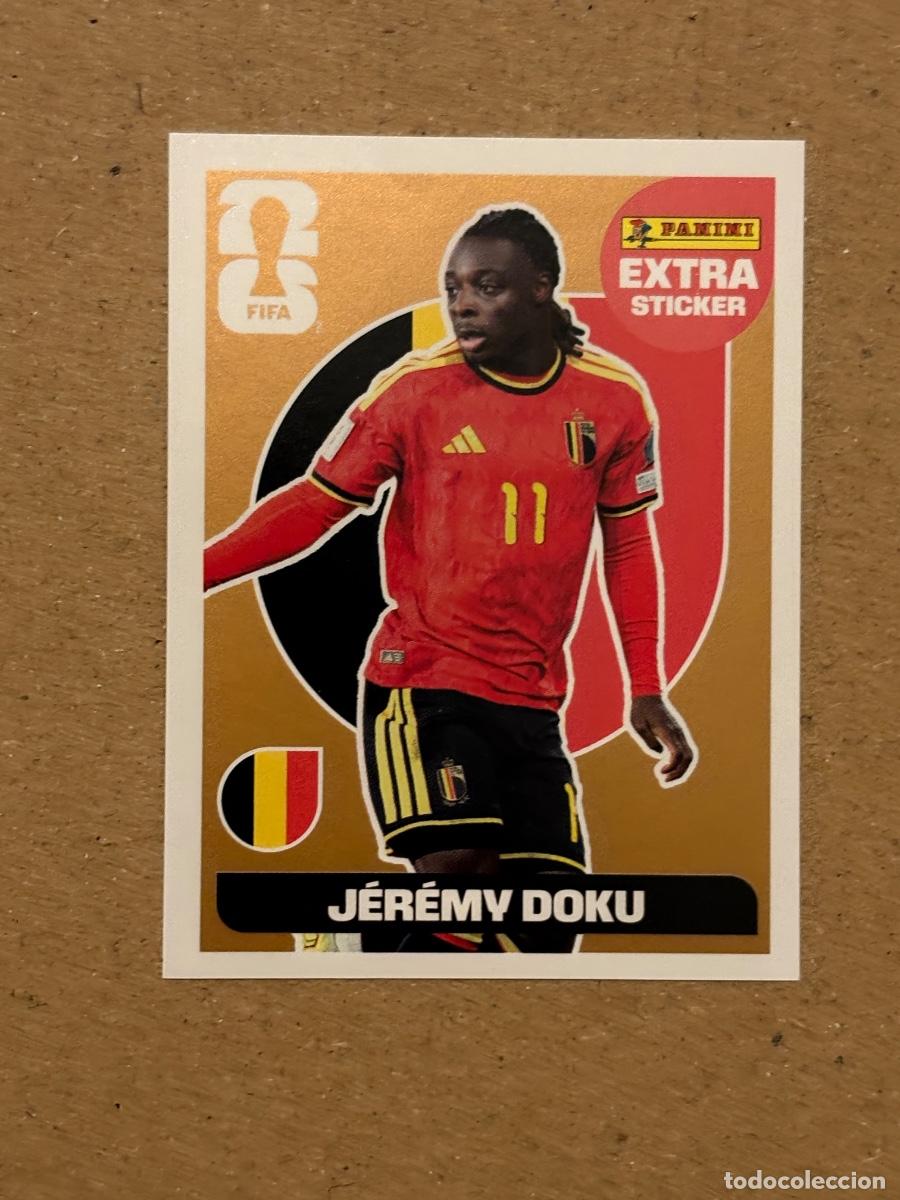 Cromos de f&uacute;tbol: CROMO EXTRA STICKER J&Eacute;R&Eacute;MY DOKU BRONCE MUNDIAL FIFA WORLD CUP 2026 STICKER PANINI SIN PEGAR