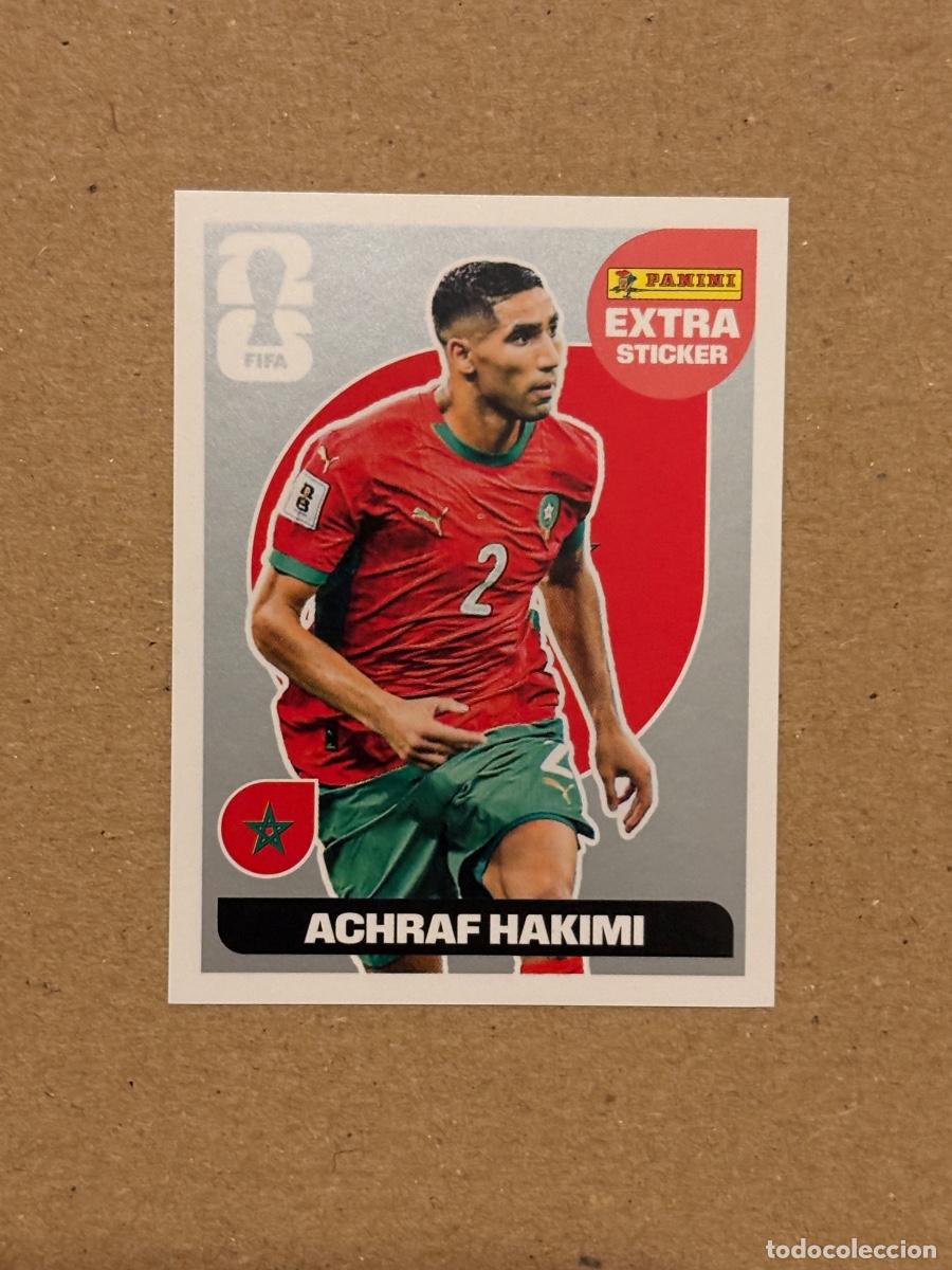 Cromos de f&uacute;tbol: CROMO EXTRA STICKER ACHRAF HAKIMI PLATA MUNDIAL FIFA WORLD CUP 2026 STICKER PANINI SIN PEGAR