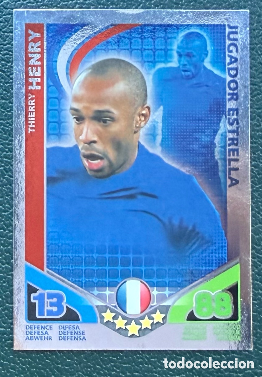 Cromos de f&uacute;tbol: THIERRY HENRY FRANCIA TOPPS MATCH ATTAX MUNDIAL SUDAFRICA 2010 JUGADOR ESTRELLA WORLD CUP