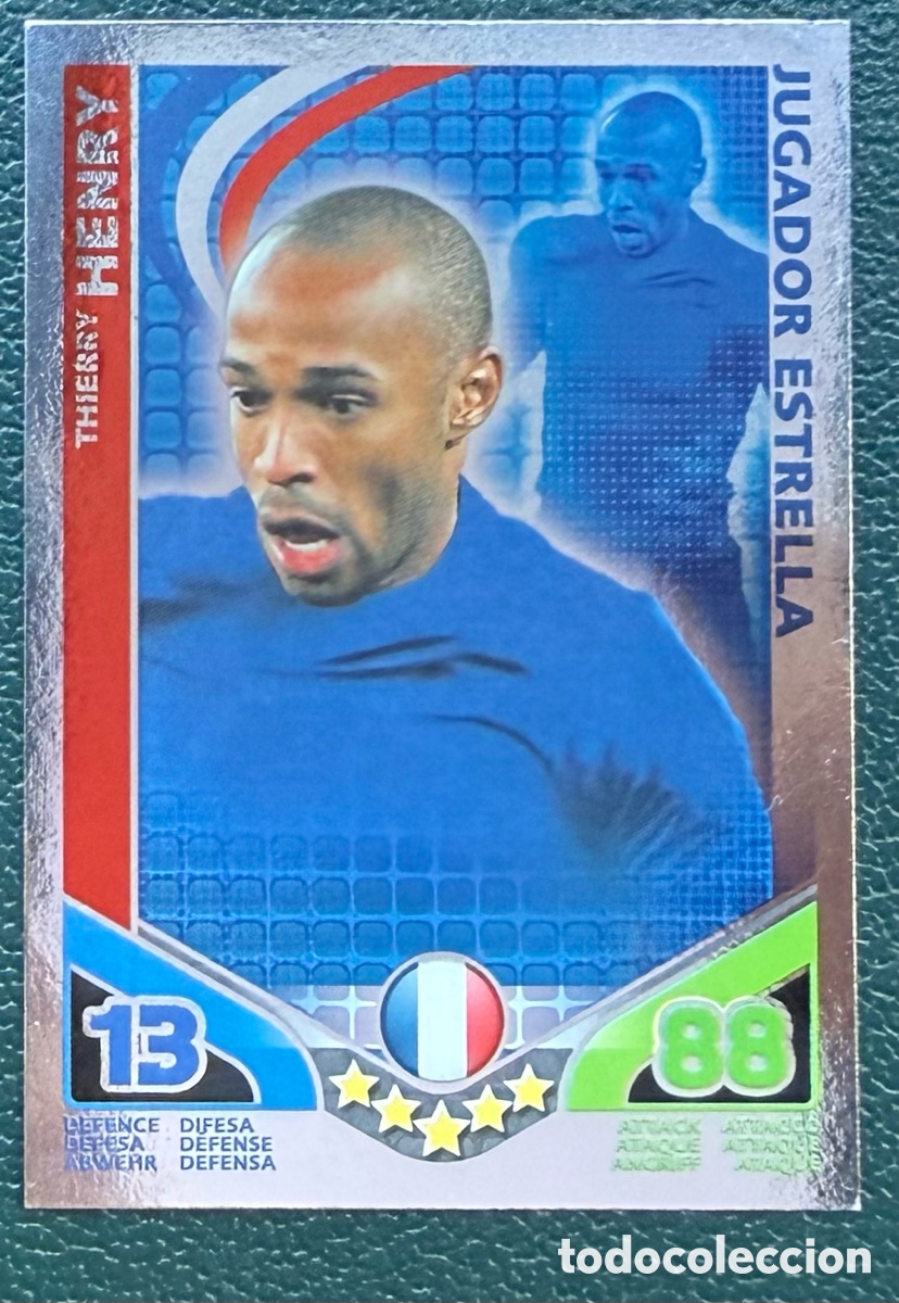 Cromos de f&uacute;tbol: THIERRY HENRY FRANCIA TOPPS MATCH ATTAX MUNDIAL SUDAFRICA 2010 JUGADOR ESTRELLA WORLD CUP