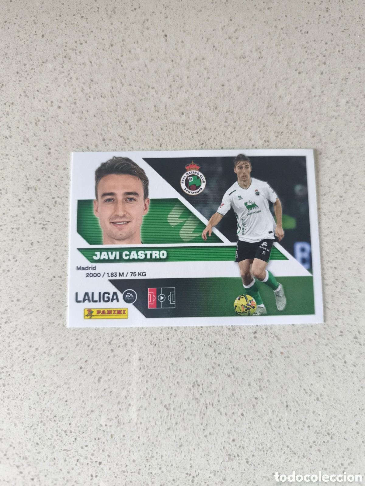 Cromos de f&uacute;tbol: CROMO N&Uacute;MERO 8 JAVI CASTRO RACING DE SANTANDER. LIGA ESTE 26/27. PANINI.