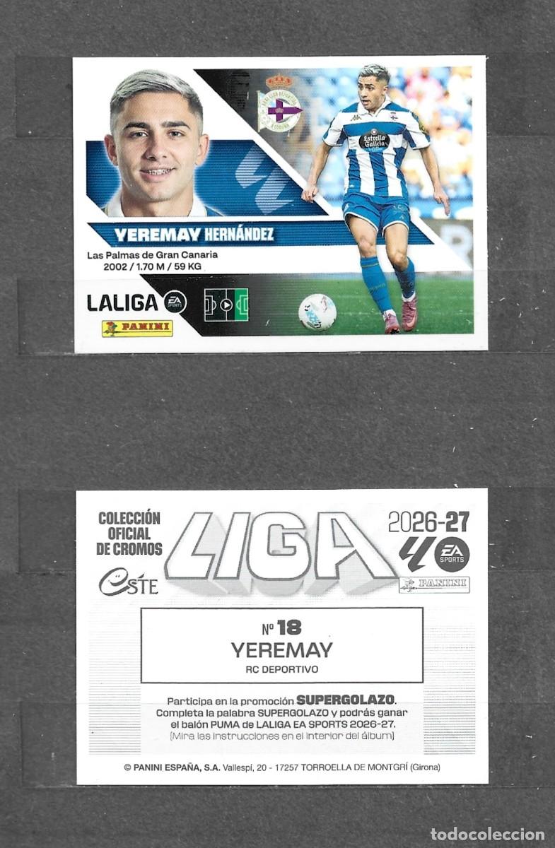Fu&szlig;ball-Sticker: Liga este 26/27 - Yeremay - N&deg; 18 - RC Deportivo