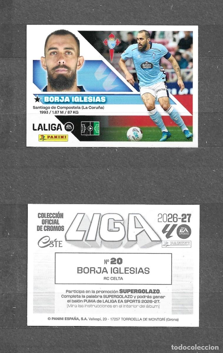 Cromos de f&uacute;tbol: Liga este 26/27 - Borja Iglesias - N&deg; 20 - RC Celta
