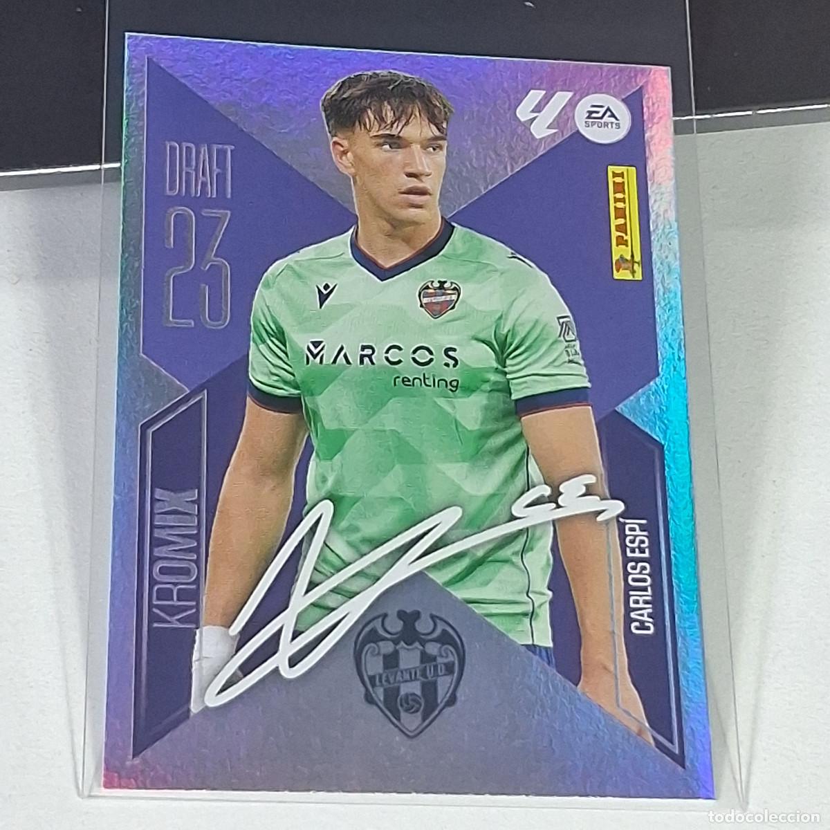 Cromos de f&uacute;tbol: D10 K4 CARLOS ESPI LEVANTE U. D. DRAFT 23 KROMIX PANINI LIGA ESTE 26 27 2026 2027 STICKER