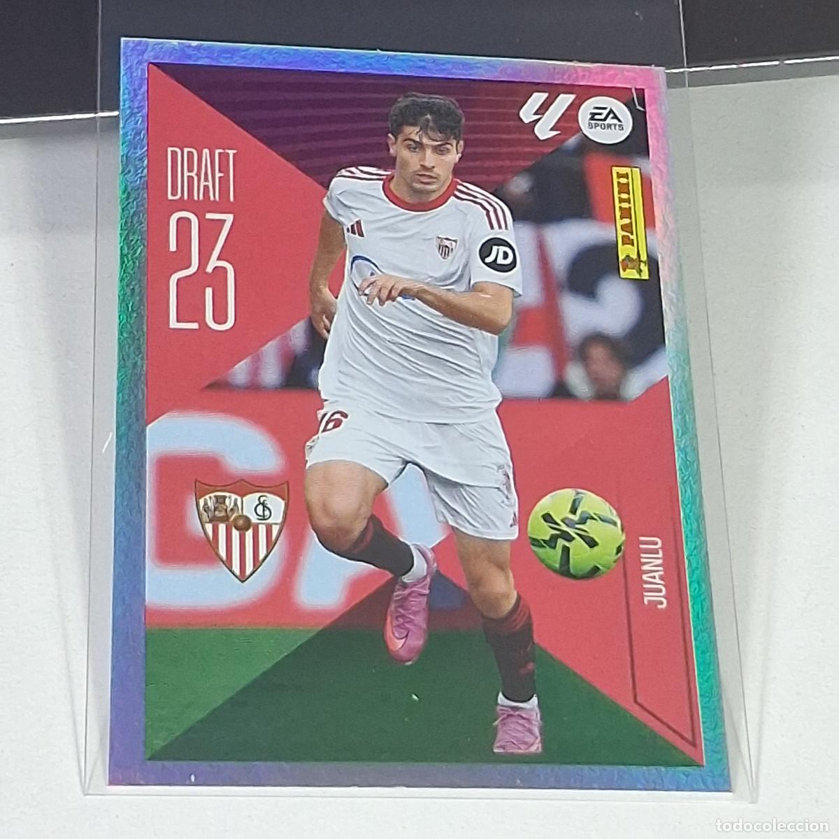 Cromos de f&uacute;tbol: D10 14 JUANLU SEVILLA DRAFT 23 PANINI LIGA ESTE 26 27 2026 2027 STICKER