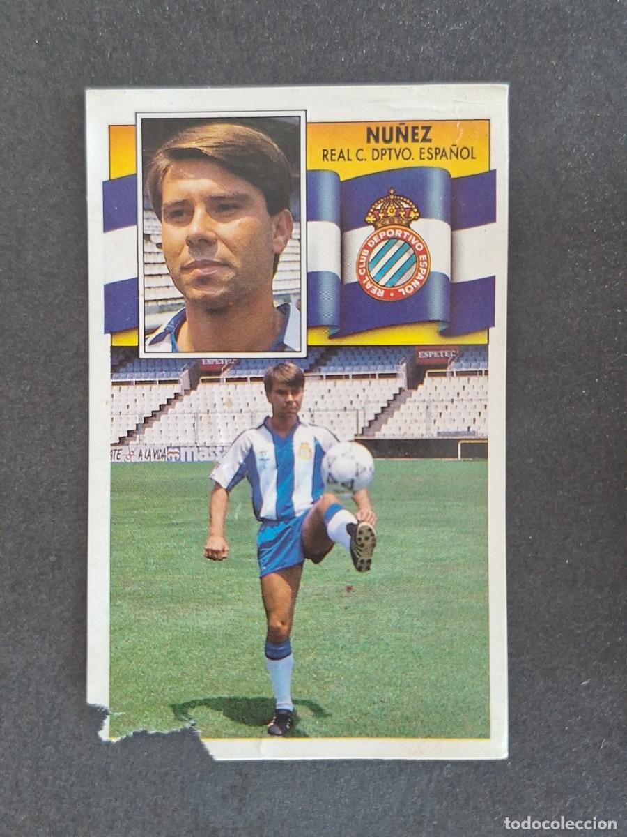 Cromos de f&uacute;tbol: L3 NU&Ntilde;EZ R. C. D. ESPA&Ntilde;OL FICHAJE 20 LIGA ESTE 1990 1991 90 91 DESPEGADO RECUPERADO