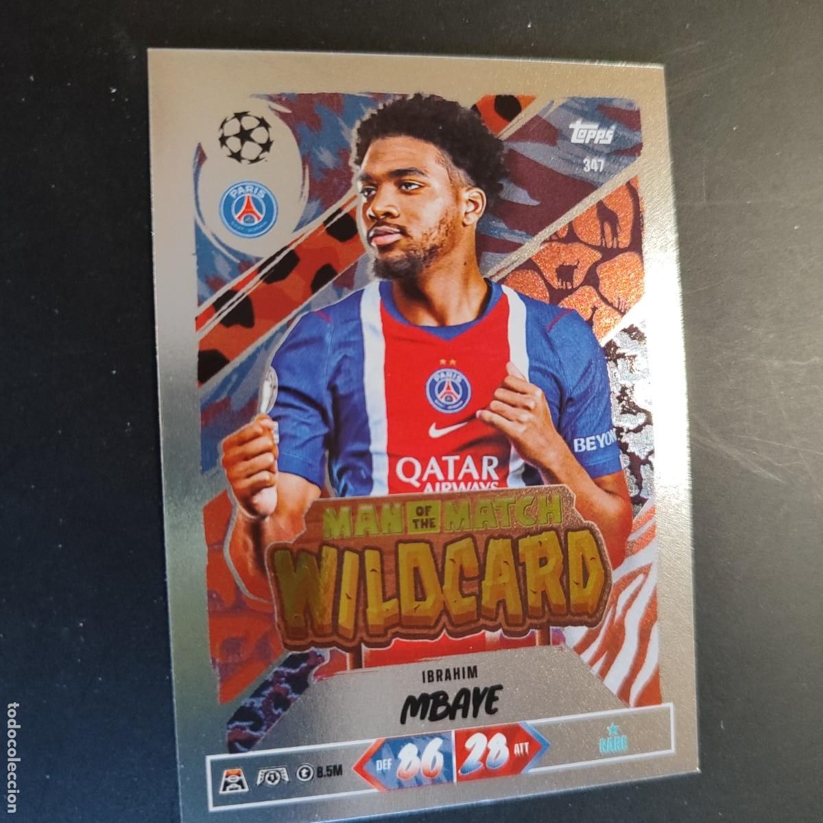 Cromos de Futebol: 20 ANIVERSARIO MATCH ATTAX 26/27 UCL CARD WILDCARD MBAYE PSG # 347 TOPPS