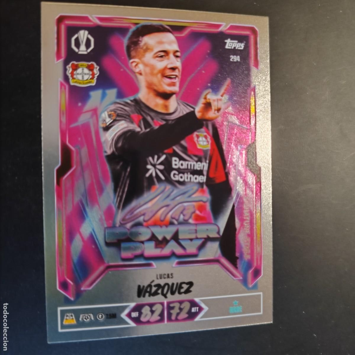 Figurine di Calcio: 20 ANIVERSARIO MATCH ATTAX 26/27 UCL CARD POWER PLAY LUCAS VAZQUEZ BAYER LEVERKUSEN # 294 TOPPS