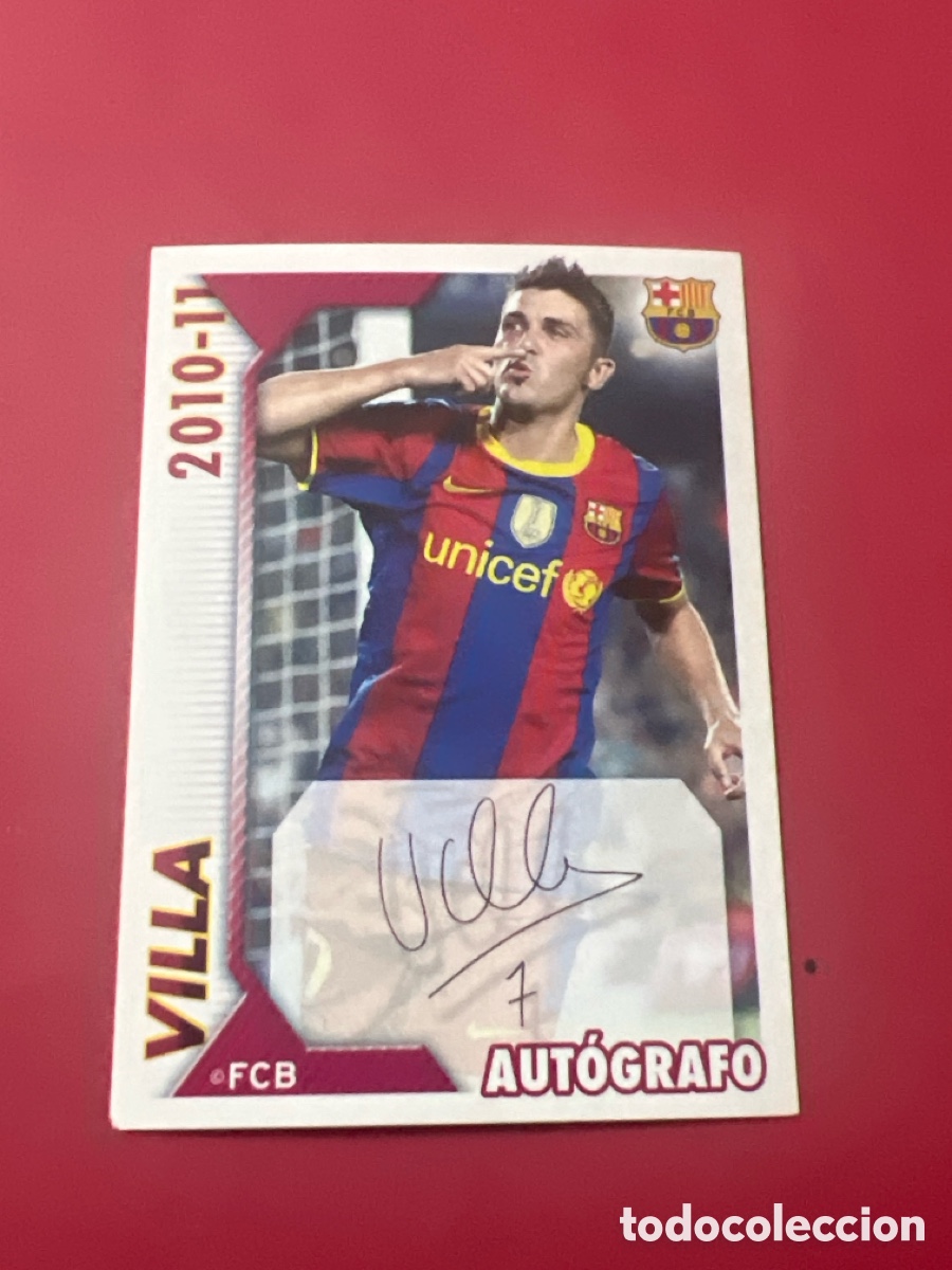 Cromos de f&uacute;tbol: E200. 2010 2011 10 11 CROMO NUNCA PEGADO COLECCI&Oacute;N OFICIAL FC BARCELONA AUTOGRAFO VILLA N 125