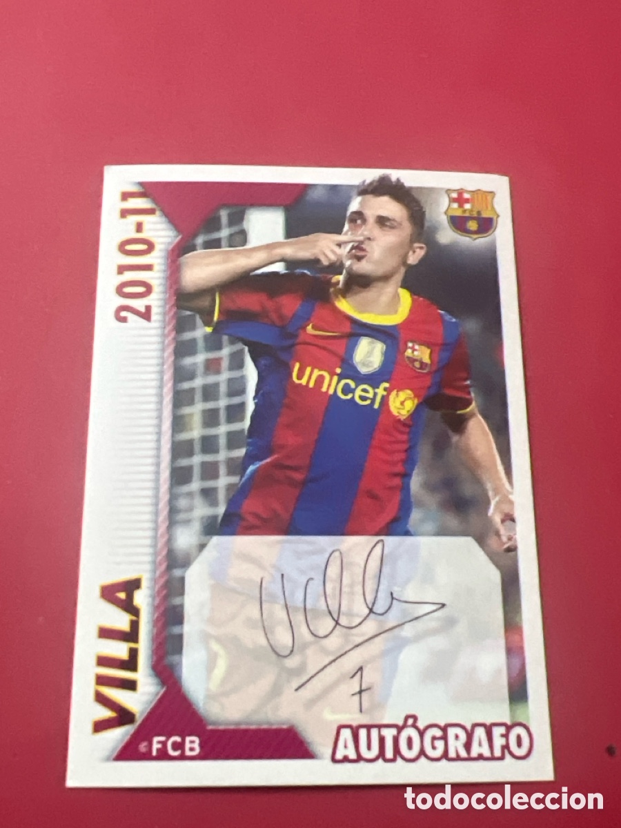 Cromos de f&uacute;tbol: E201. 2010 2011 10 11 CROMO NUNCA PEGADO COLECCI&Oacute;N OFICIAL FC BARCELONA AUTOGRAFO VILLA N 125