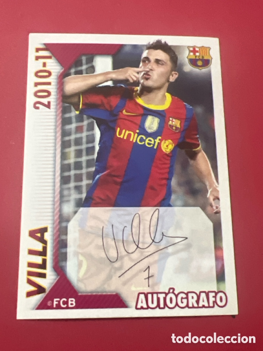 Cromos de f&uacute;tbol: E202. 2010 2011 10 11 CROMO NUNCA PEGADO COLECCI&Oacute;N OFICIAL FC BARCELONA AUTOGRAFO VILLA N 125