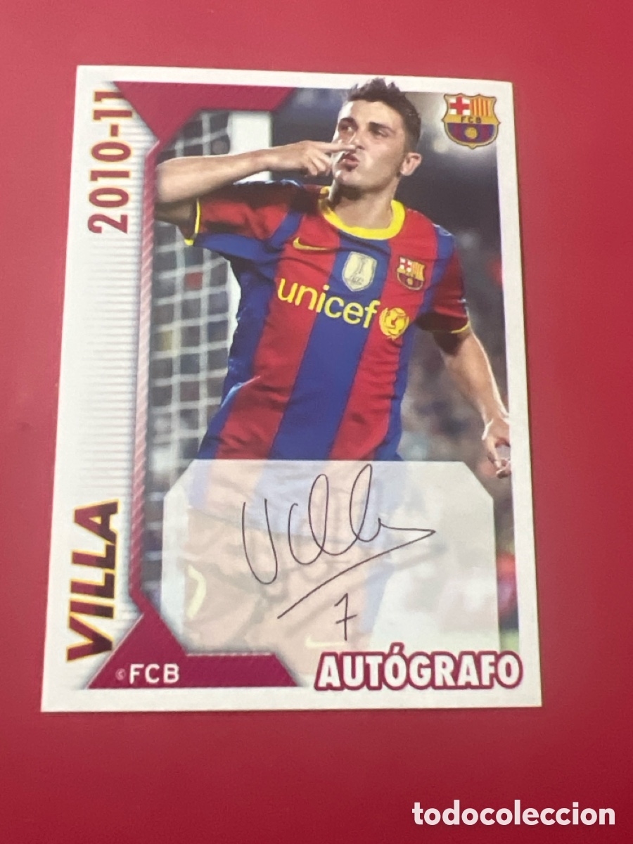 Cromos de f&uacute;tbol: E206. 2010 2011 10 11 CROMO NUNCA PEGADO COLECCI&Oacute;N OFICIAL FC BARCELONA AUTOGRAFO VILLA N 125