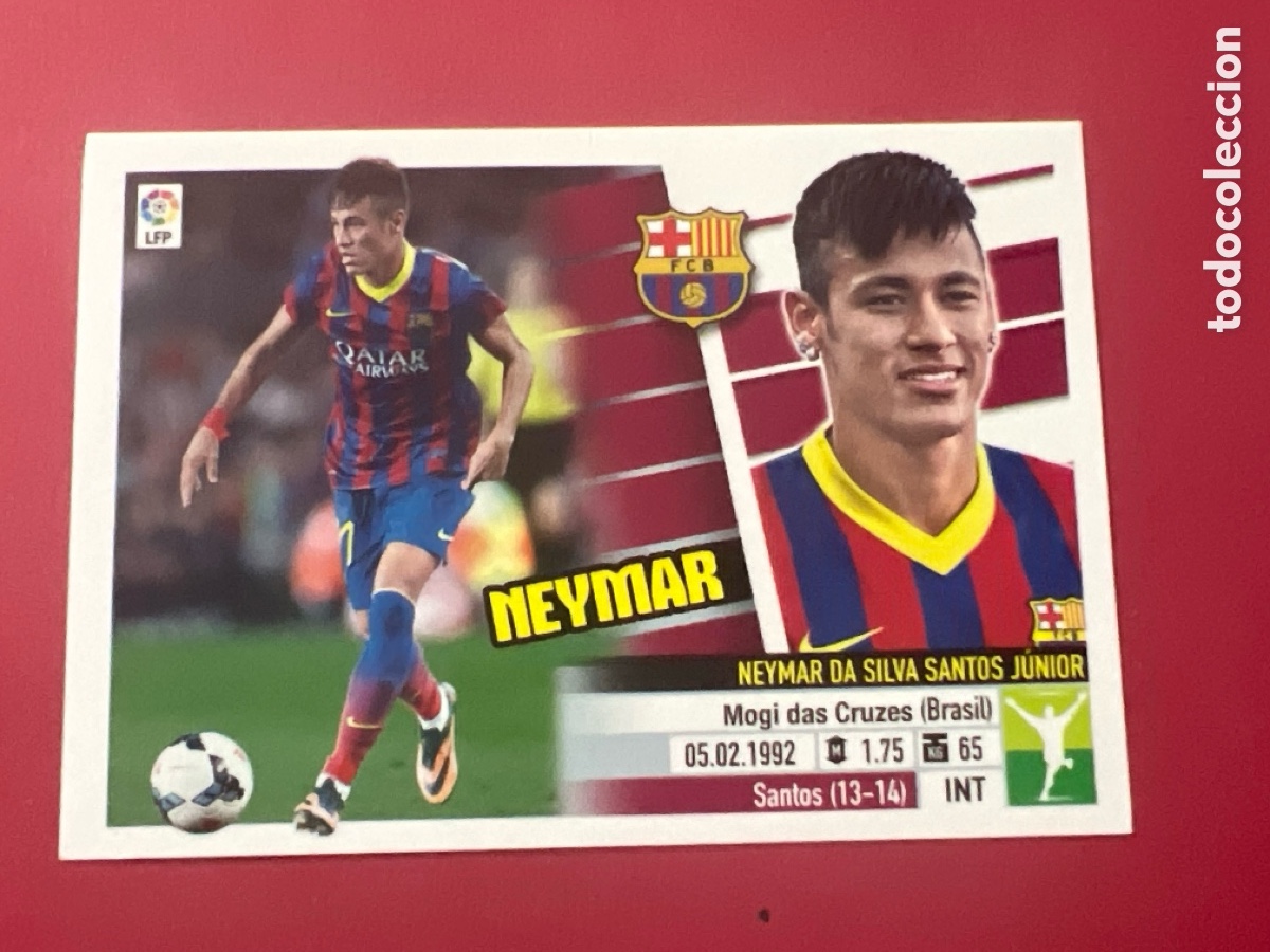 Cromos de f&uacute;tbol: E215. 2013 2014 13 14 ESTE CROMO NUNCA PEGADO EN BUEN ESTADO BARCELONA NEYMAR ULTIMOS FICHAJES N 1
