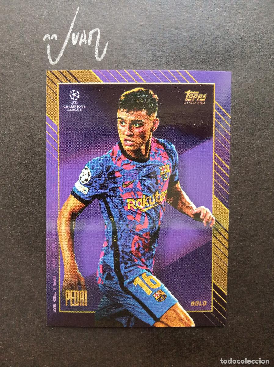 Figurine di Calcio: PEDRI FC BARCELONA ESPA&Ntilde;A ⚽ TOPPS &reg; GOLD x TYSON BECK UEFA CHAMPIONS LEAGUE 2021 2022 21 22 NUEVO