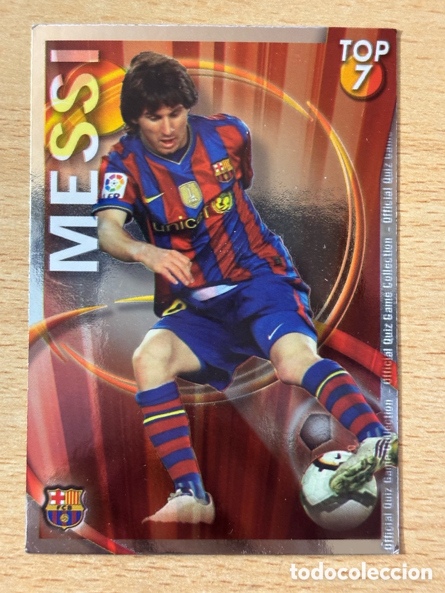 Cromos de f&uacute;tbol: # 595 Messi FC Barcelona Mundicromo 2011 Top 7 Rojo