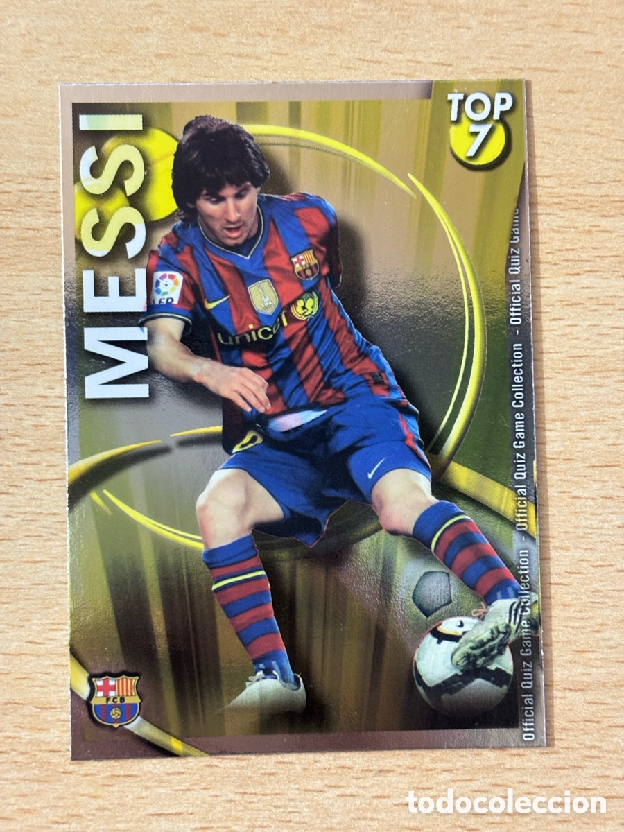 Cromos de f&uacute;tbol: # 595 Messi FC Barcelona Mundicromo 2011 Top 7 Dorado