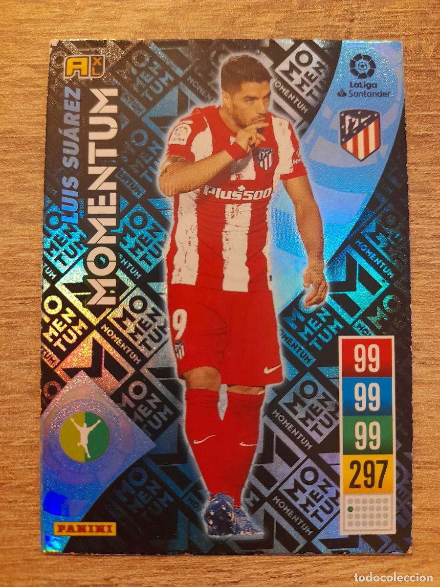 Figurine di Calcio: CARTA MOMENTUM LUIS SU&Aacute;REZ. ATL&Eacute;TICO MADRID. ADRENALYN XL 2021 2022 21 22