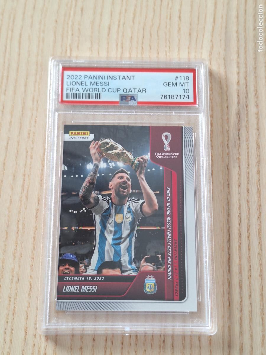 Cromos de f&uacute;tbol: 2022 PANINI INSTANT WORLD CUP LIONEL MESSI #118 PSA 10