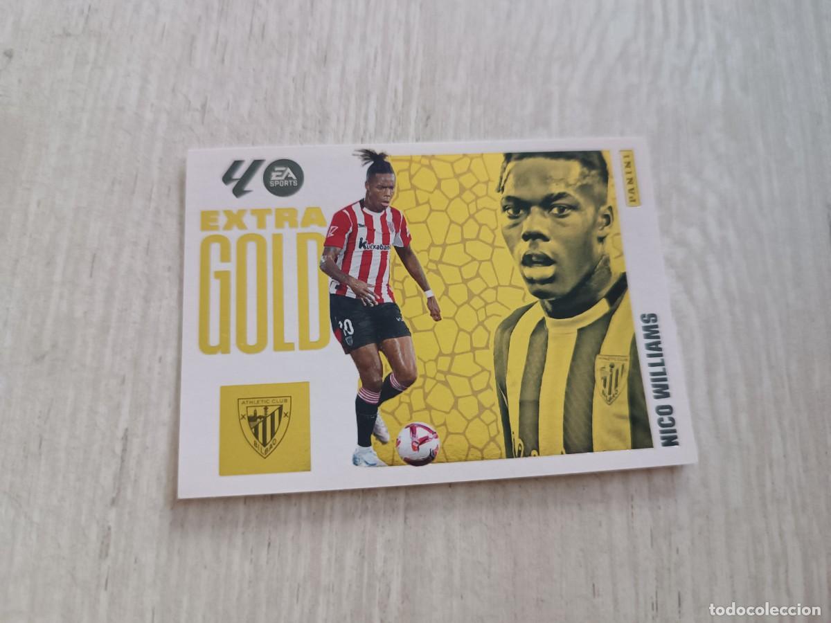 Fu&szlig;ball-Sticker: NICO WILLIAMS EXTRA GOLD LIGA ESTE 2025 2026 25 26. NUNCA PEGADO.