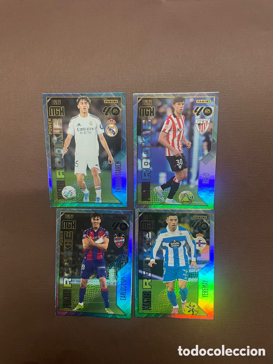Cromos de Futebol: M&agrave;ster Rookie 2026/27 Carlos Espi- Yeremay-Rego -Thiago Pitarch