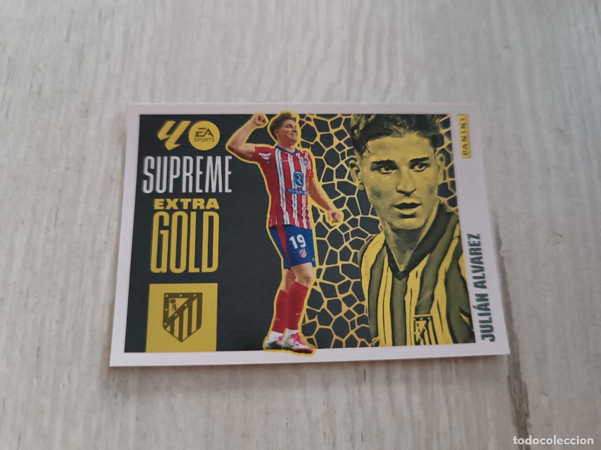Fu&szlig;ball-Sticker: JULI&Aacute;N &Aacute;LVAREZ SUPREME EXTRA GOLD LIGA ESTE 2025 2026 25 26. NUNCA PEGADO.