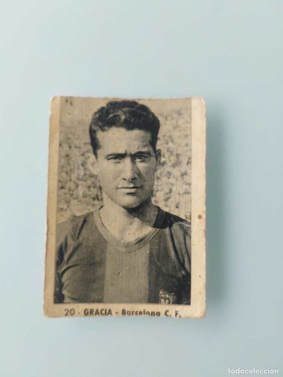 Cromos de f&uacute;tbol: Cromo F&uacute;tbol Antiguo - N&ordm; 20 GRACIA - C.F. Barcelona - Temporada 1951/1952