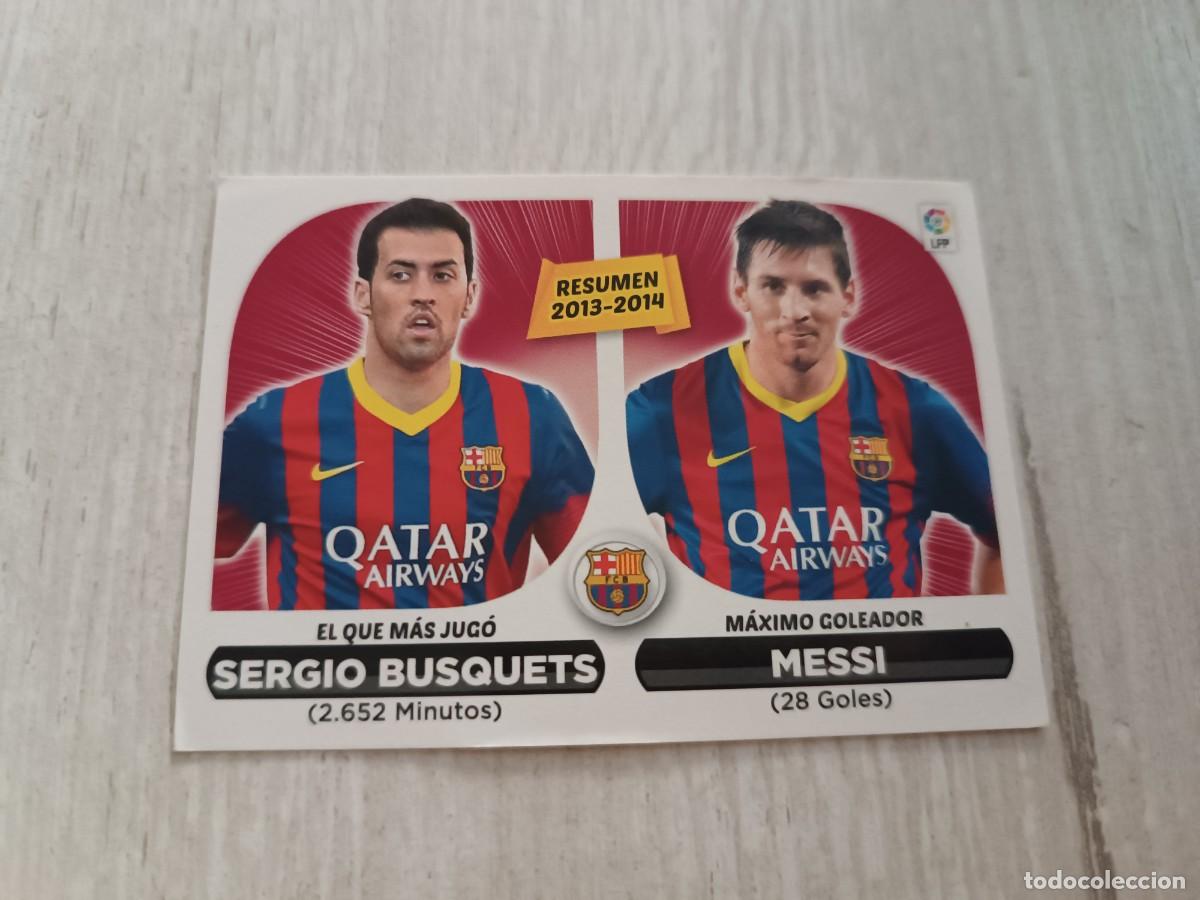 Fu&szlig;ball-Sticker: MESSI BUSQUETS LIGA ESTE 2014 2015 14 15. NUNCA PEGADO.