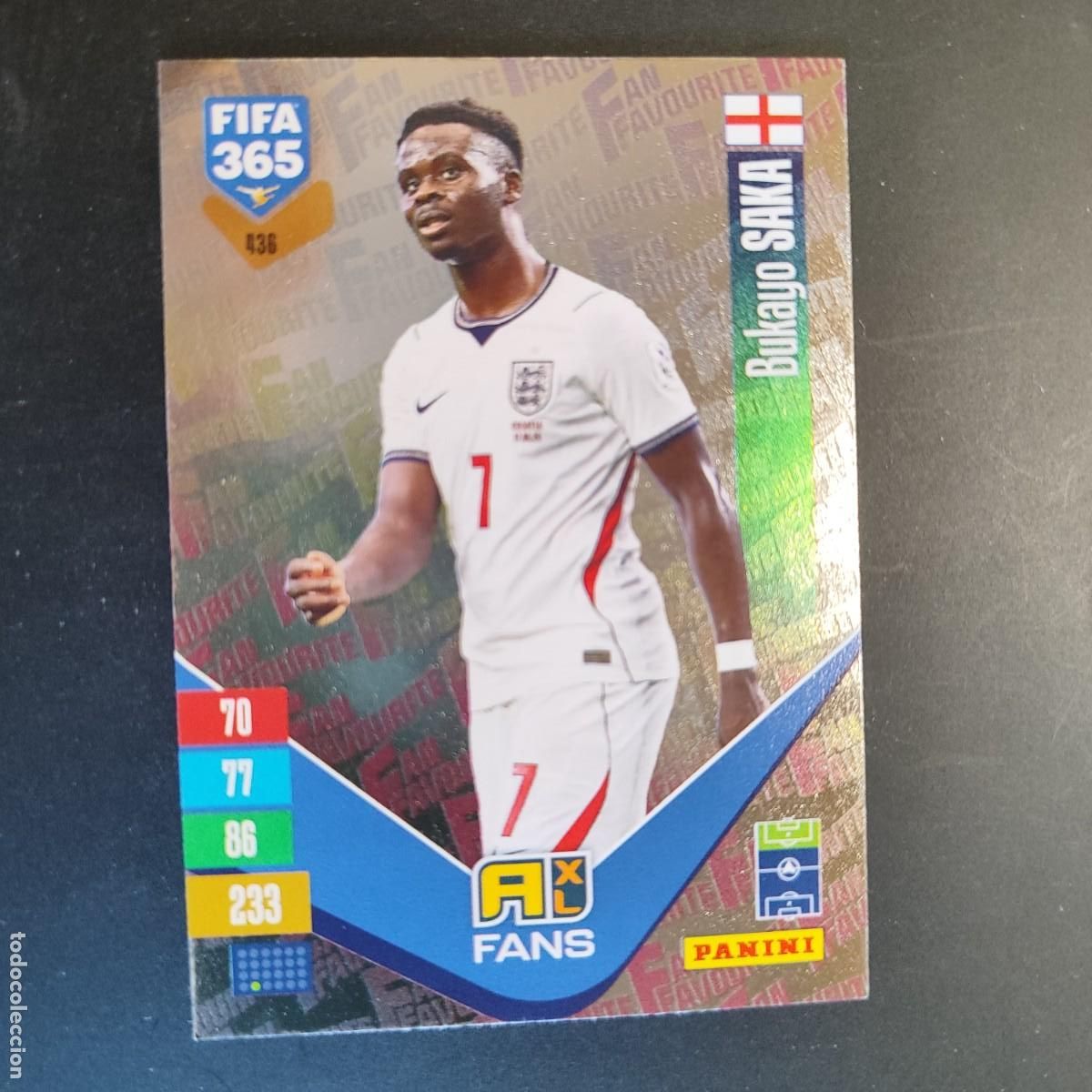 Fu&szlig;ball-Sticker: ADRENALYN XL FIFA 365 2027 CARD FANS SAKA INGLATERRA # 436 PANINI