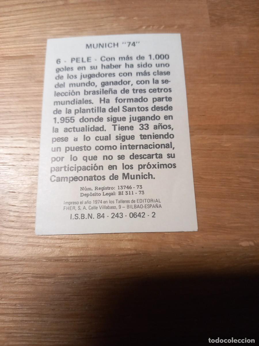 Cromos de f&uacute;tbol: Pele Brasil cromo munich 74 - Foto 2