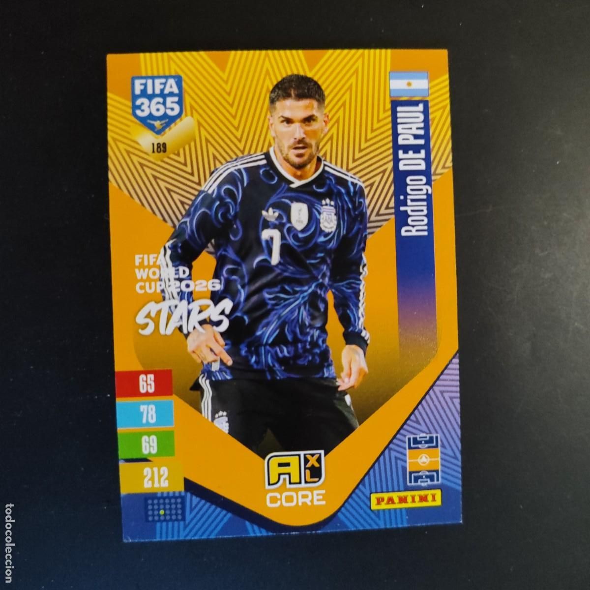 Fu&szlig;ball-Sticker: ADRENALYN XL FIFA 365 2027 CARD CORE DE PAUL ARGENTINA # 189 PANINI