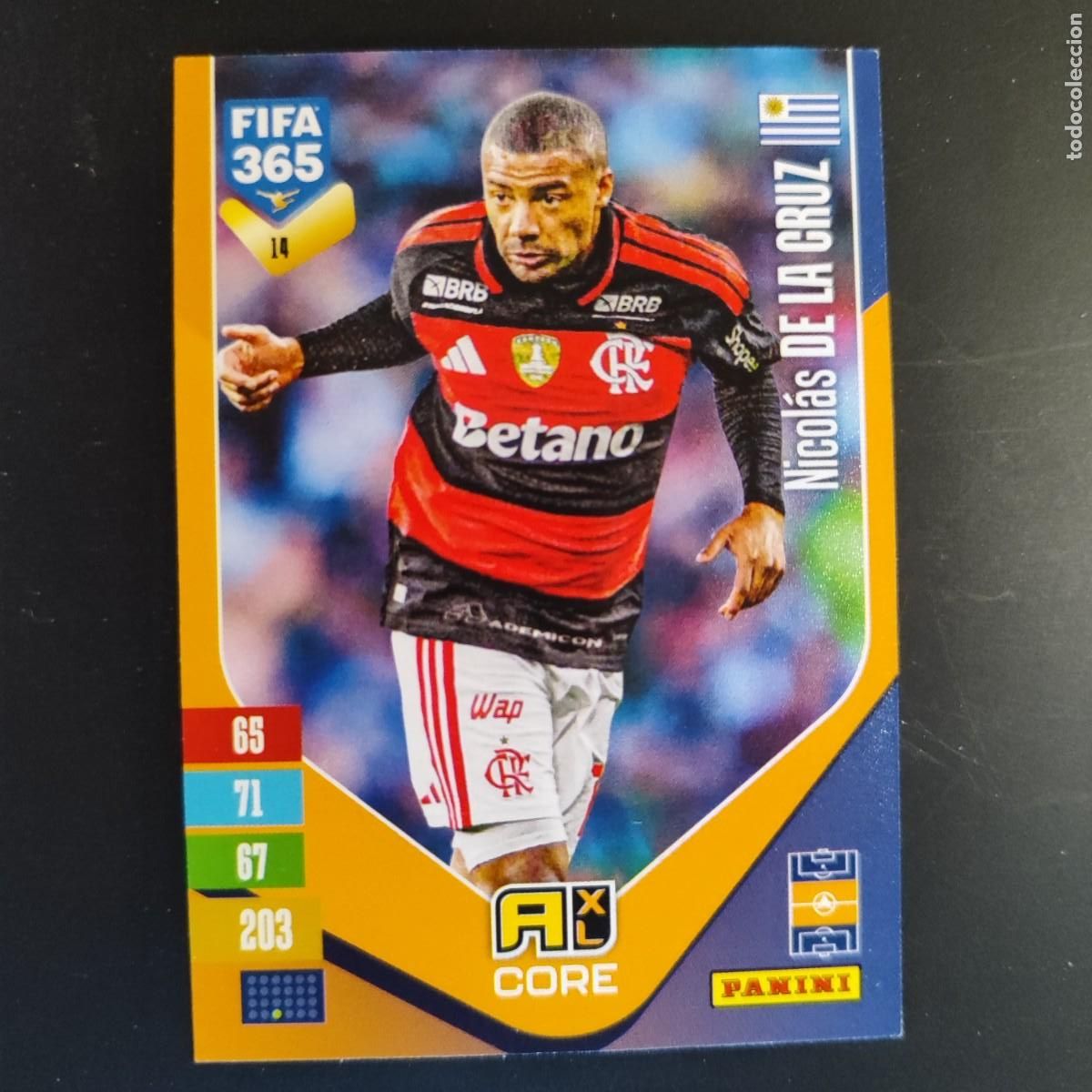 Figurine di Calcio: ADRENALYN XL FIFA 365 2027 CARD CORE DE LA CRUZ FLAMINGO # 14 PANINI