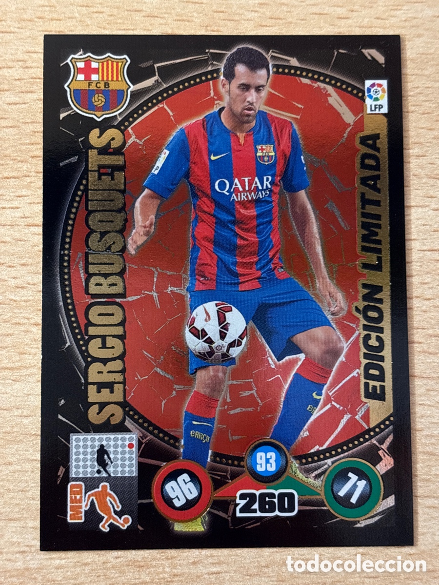 Cromos de f&uacute;tbol: Sergio Busquets FC Barcelona Edici&oacute;n Limitada Adrenalyn 2014-15