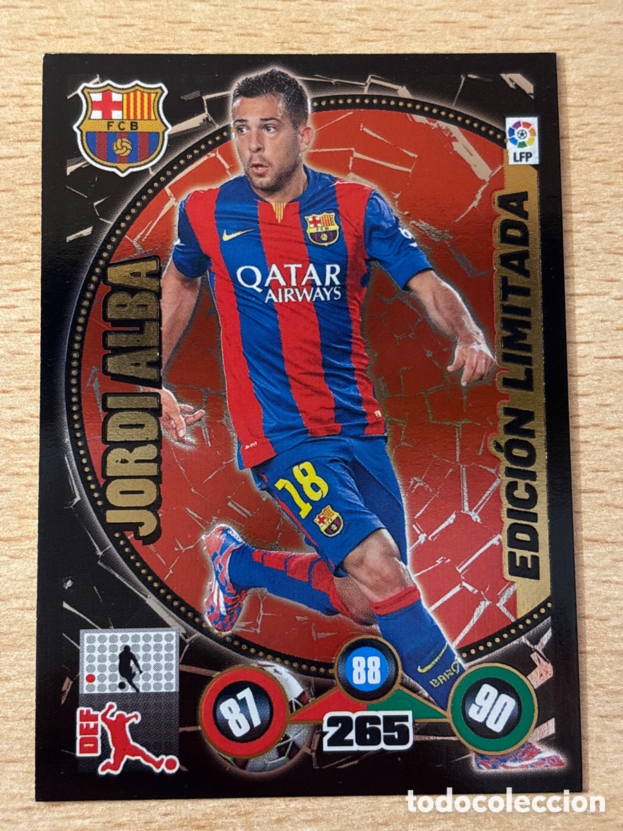 Cromos de f&uacute;tbol: Jordi Alba FC Barcelona Edici&oacute;n Limitada Adrenalyn 2014-15