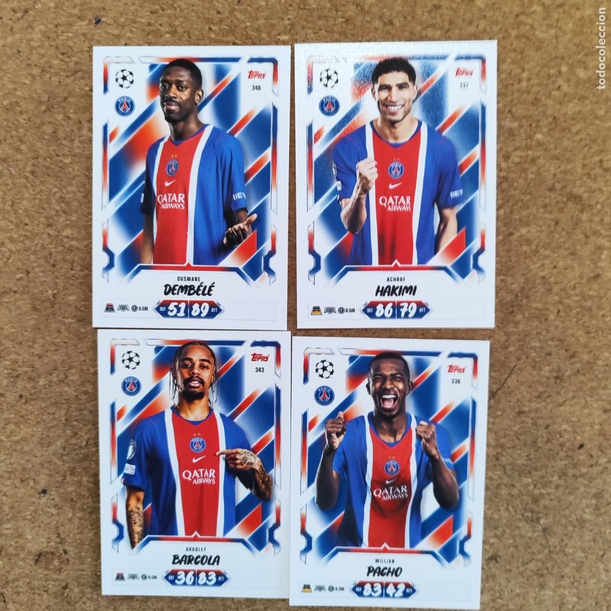 Fu&szlig;ball-Sticker: 20 ANIVERSARIO MATCH ATTAX 26/27 UCL LOTE DE 4 CARTAS PARIS SANT GERMAIN # TOPPS