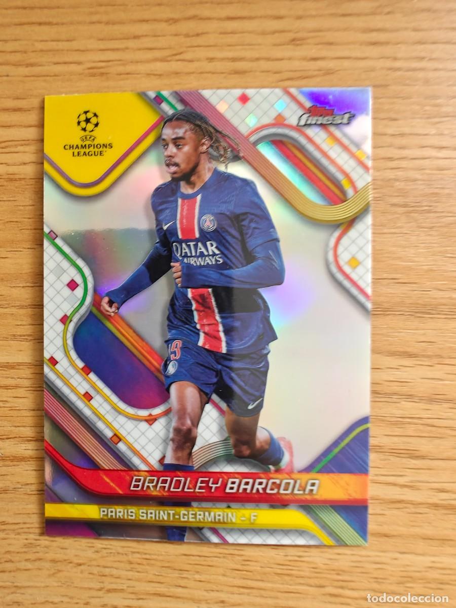 Cromos de f&uacute;tbol: Bradley Barcola 95 Topps Finest 24 25 Paris Saint Germain PSG Uefa Club Competitions 2024 2025